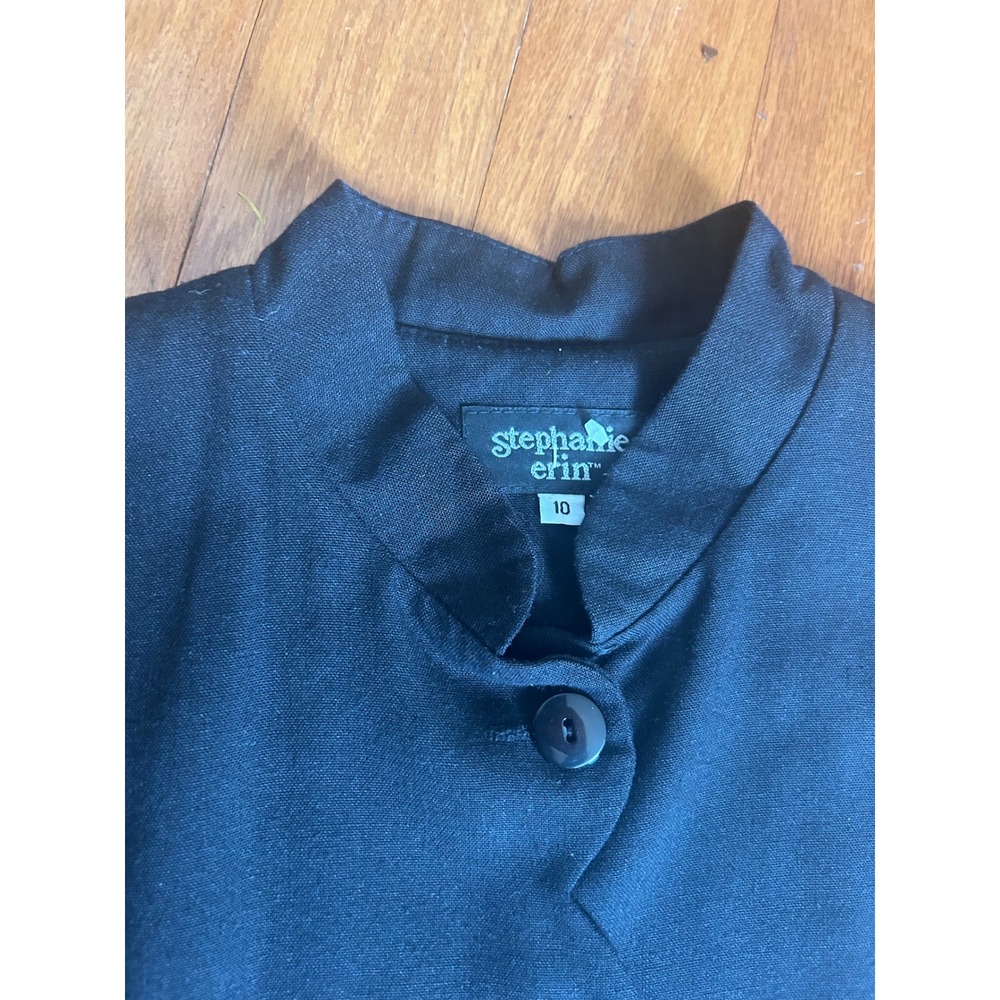 Vintage Y2K Whimsgoth Stephanie Erin Black Sleeveless Scalloped Maxi Dress SZ 10 - Picture 10 of 10